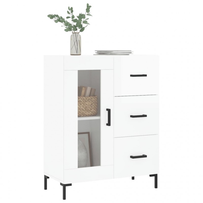 Sideboard Hochglanz-Weiß 69,5x34x90 cm Holzwerkstoff