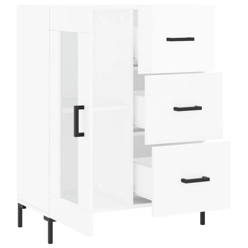 Sideboard Hochglanz-Weiß 69,5x34x90 cm Holzwerkstoff