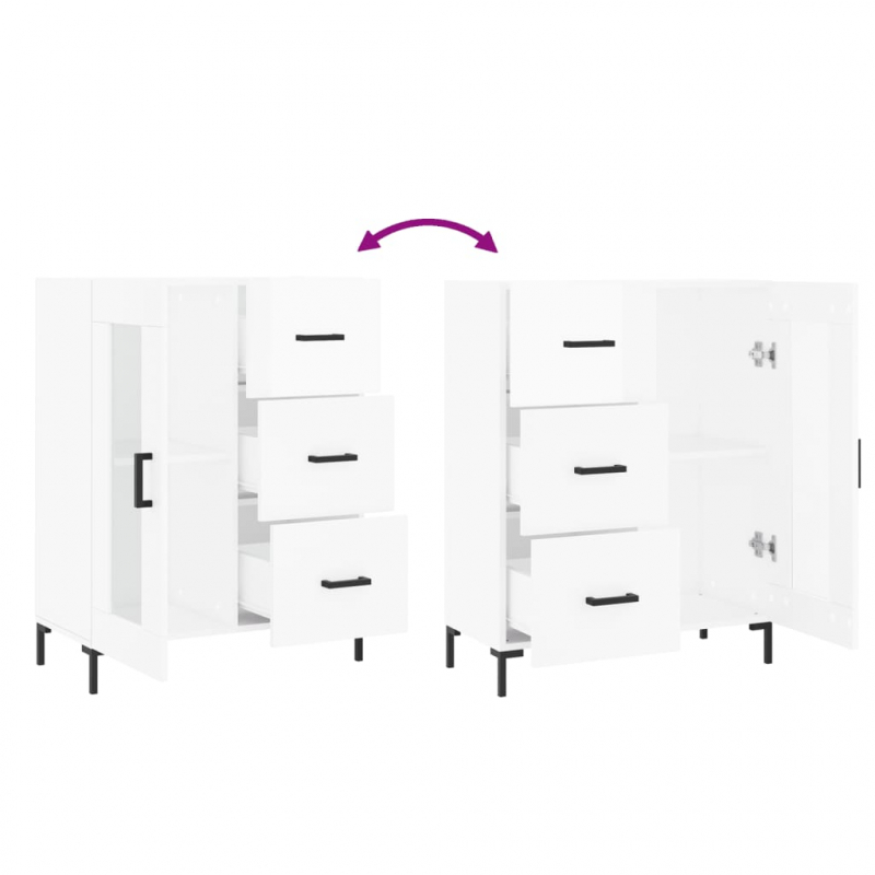 Sideboard Hochglanz-Weiß 69,5x34x90 cm Holzwerkstoff