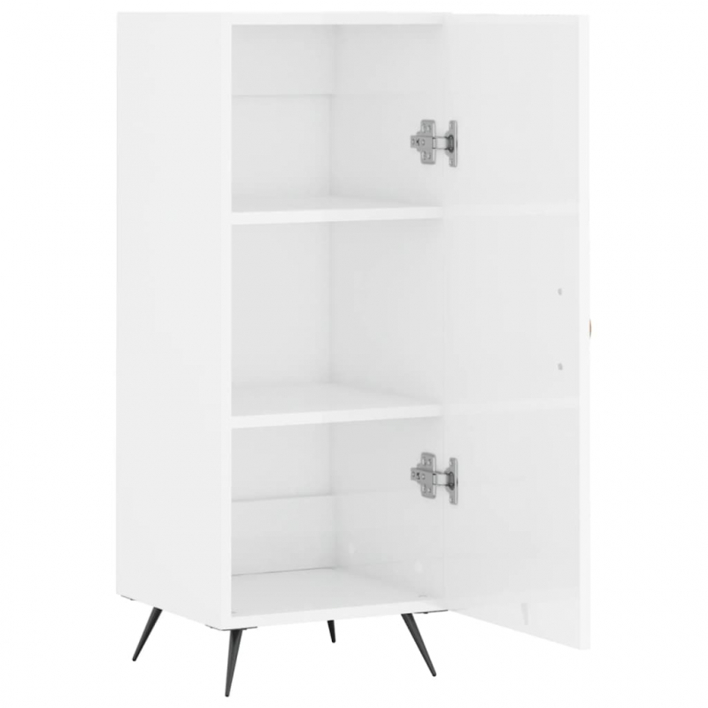 Sideboard Hochglanz-Weiß 34,5x34x90 cm Holzwerkstoff