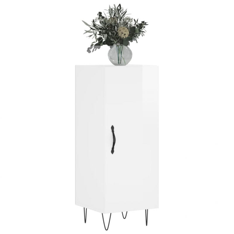 Sideboard Hochglanz-Weiß 34,5x34x90 cm Holzwerkstoff
