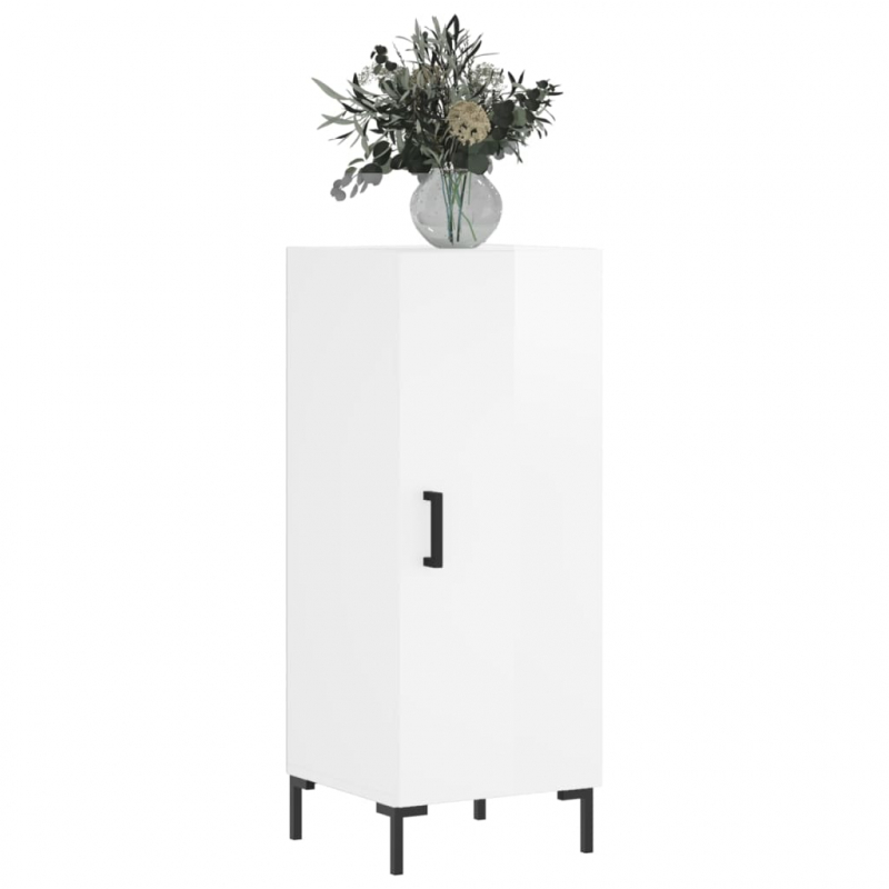 Sideboard Hochglanz-Weiß 34,5x34x90 cm Holzwerkstoff