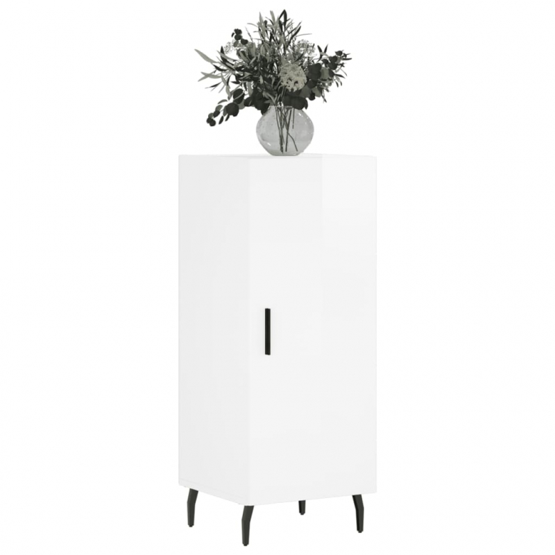 Sideboard Hochglanz-Weiß 34,5x34x90 cm Holzwerkstoff
