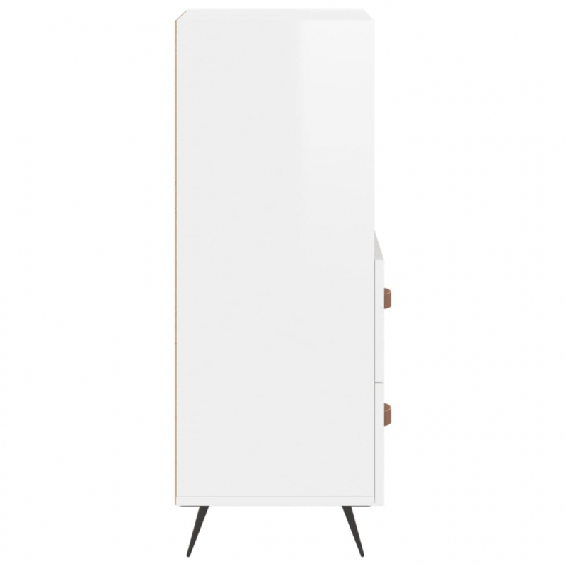 Sideboard Hochglanz-Weiß 34,5x34x90 cm Holzwerkstoff