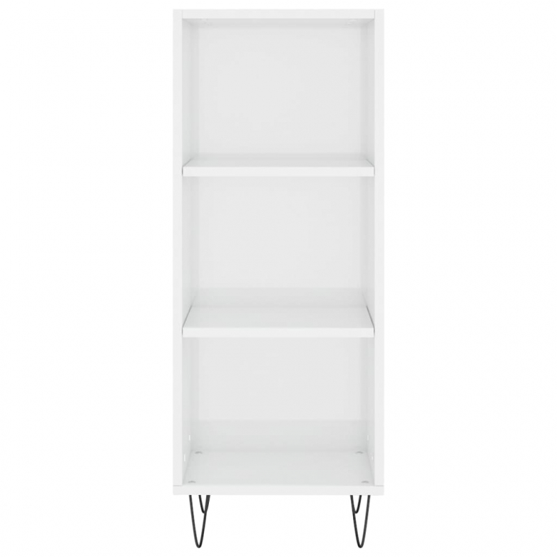 Sideboard Hochglanz-Weiß 34,5x32,5x90 cm Holzwerkstoff