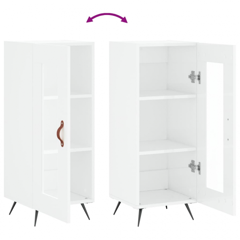 Sideboard Hochglanz-Weiß 34,5x34x90 cm Holzwerkstoff