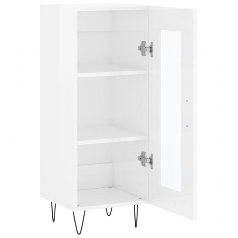 Sideboard Hochglanz-Weiß 34,5x34x90 cm Holzwerkstoff