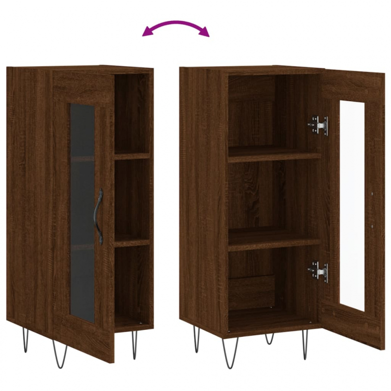 Sideboard Braun Eichen-Optik 34,5x34x90 cm Holzwerkstoff