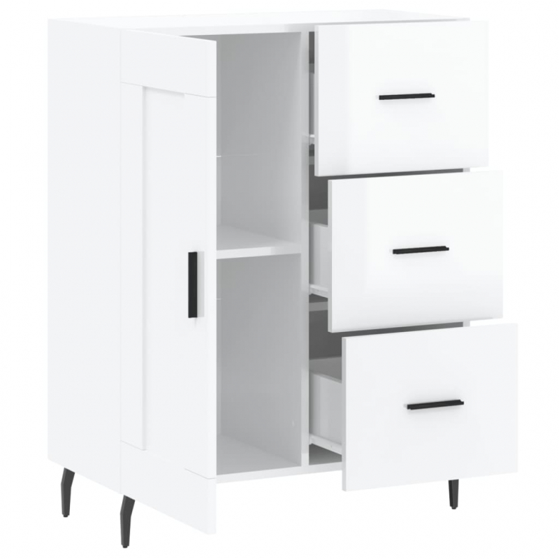 Sideboard Hochglanz-Weiß 69,5x34x90 cm Holzwerkstoff