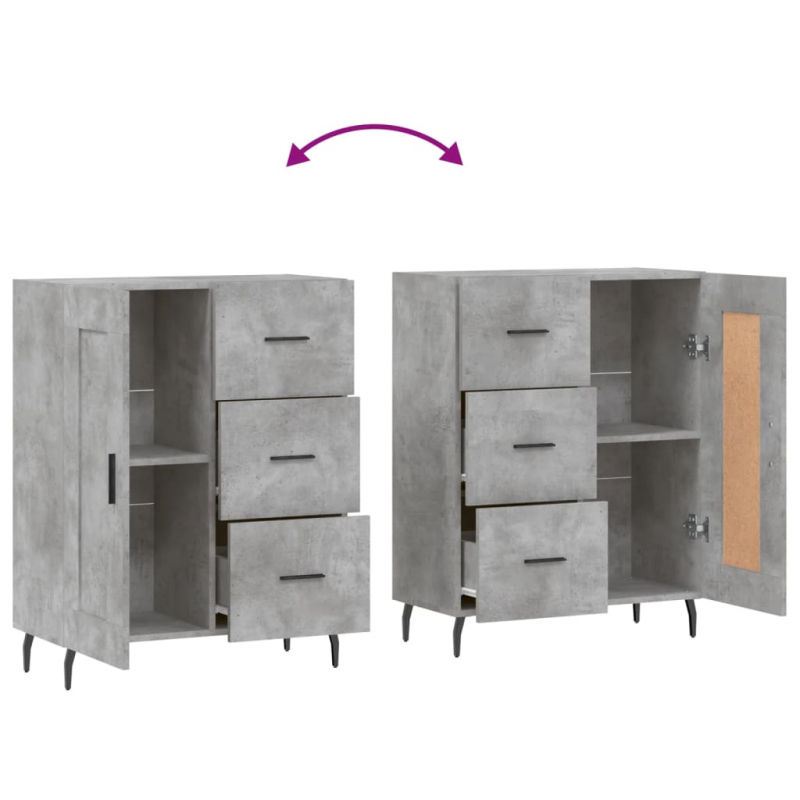 Sideboard Betongrau 69,5x34x90 cm Holzwerkstoff