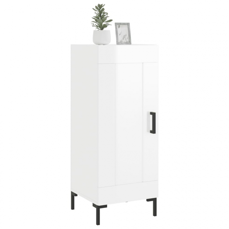 Sideboard Hochglanz-Weiß 34,5x34x90 cm Holzwerkstoff