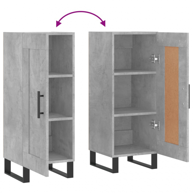 Sideboard Betongrau 34,5x34x90 cm Holzwerkstoff