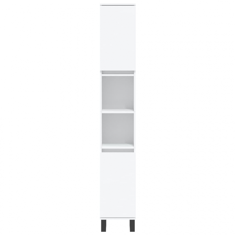 Badschrank Weiß 30x30x190 cm Holzwerkstoff