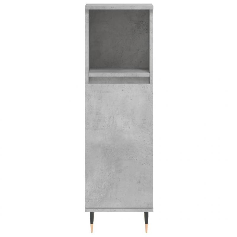 Badschrank Betongrau 30x30x100 cm Holzwerkstoff