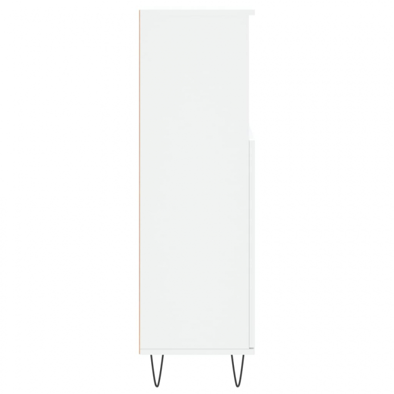 Badschrank Weiß 30x30x100 cm Holzwerkstoff