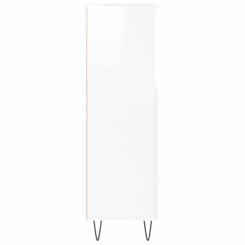 Badschrank Hochglanz-Weiß 30x30x100 cm Holzwerkstoff