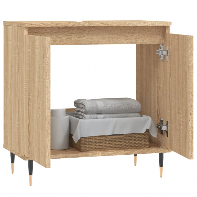 Badschrank Sonoma-Eiche 58x33x60 cm Holzwerkstoff