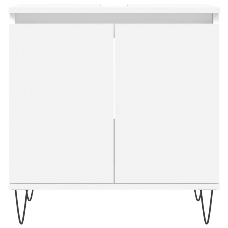 Badezimmerschrank Weiß 58x33x60 cm Holzwerkstoff