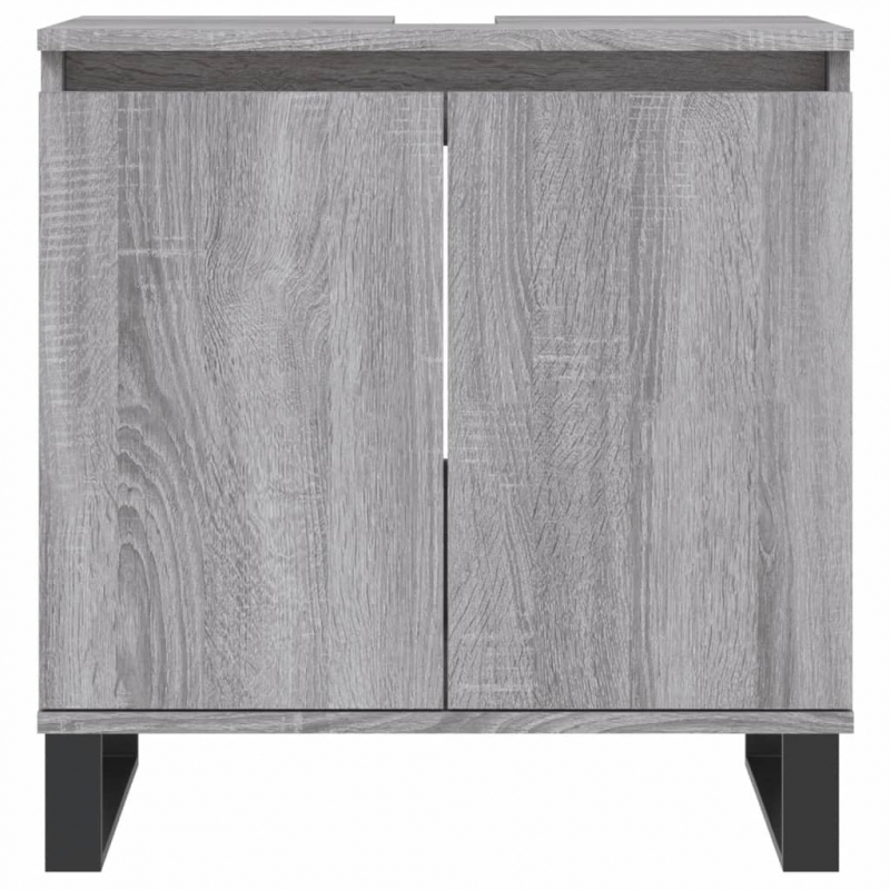 Badschrank Grau Sonoma 58x33x60 cm Holzwerkstoff