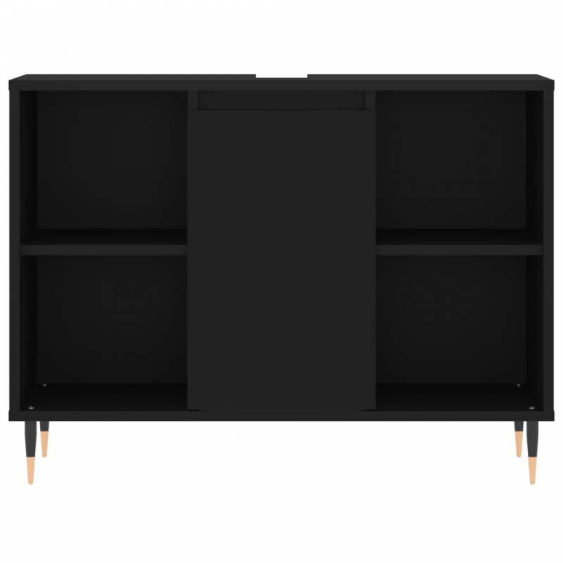 Badschrank Schwarz 80x33x60 cm Holzwerkstoff