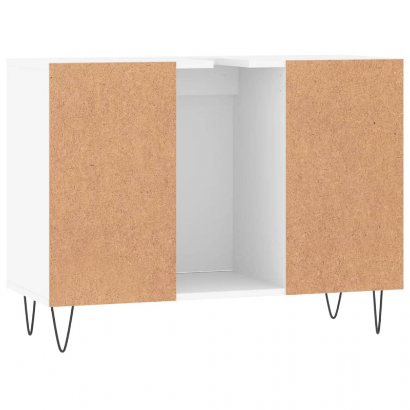 Badschrank Weiß 80x33x60 cm Holzwerkstoff