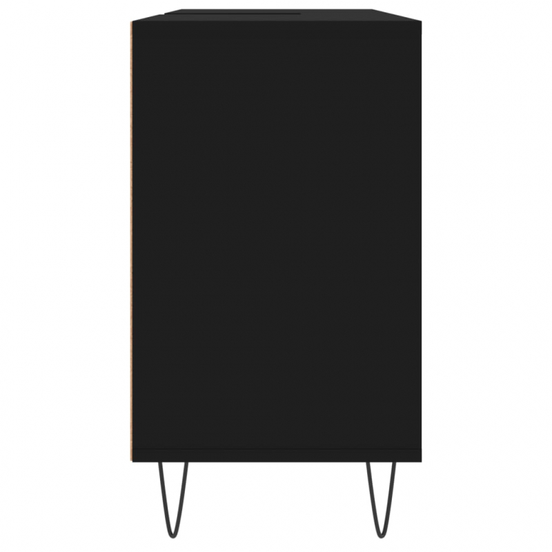 Badschrank Schwarz 80x33x60 cm Holzwerkstoff