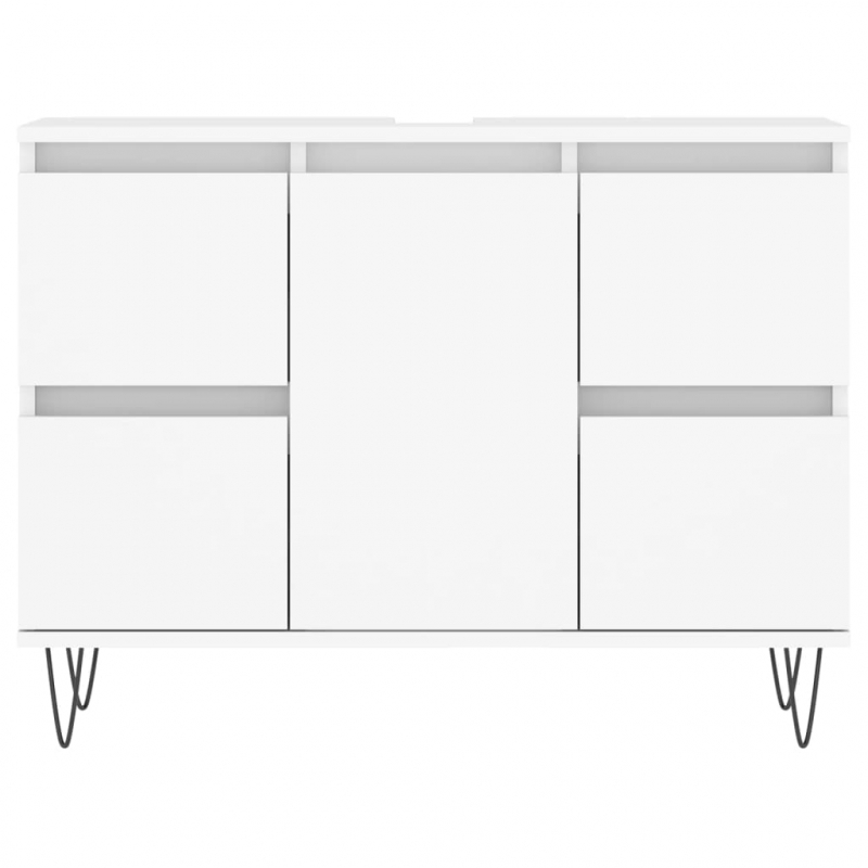 Badschrank Weiß 80x33x60 cm Holzwerkstoff