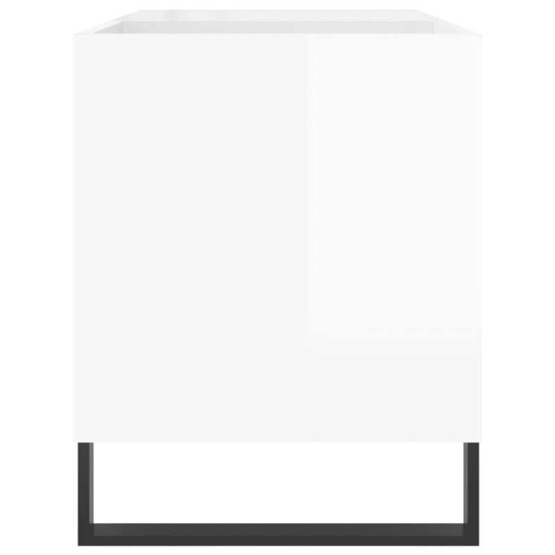 Plattenschrank Hochglanz-Weiß 85x38x48 cm Holzwerkstoff