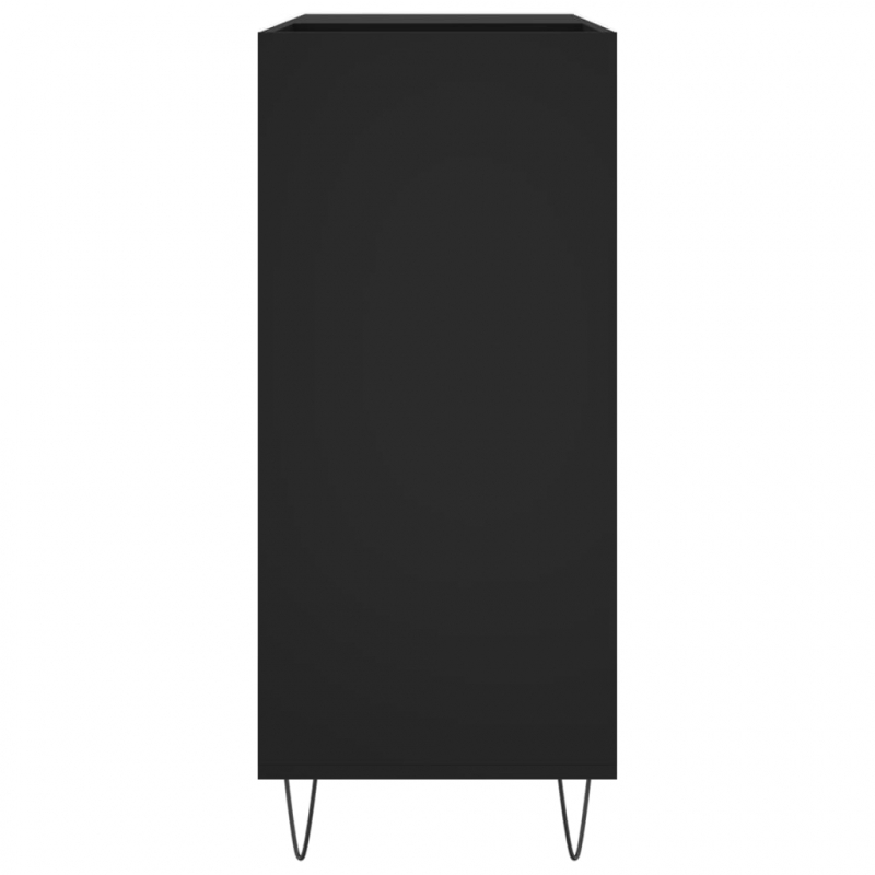 Plattenschrank Schwarz 84,5x38x89 cm Holzwerkstoff