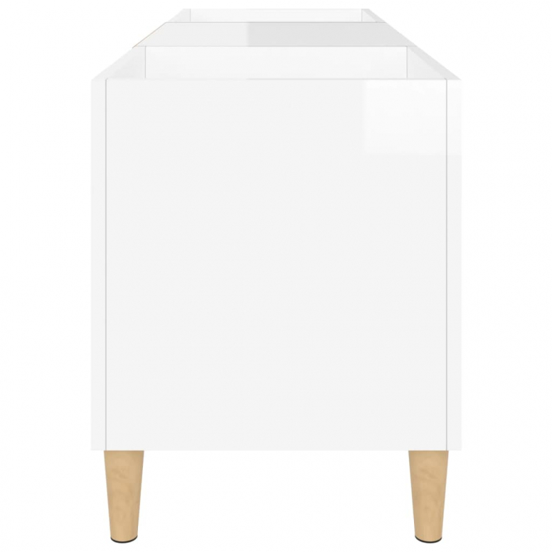 Plattenschrank Hochglanz-Weiß 121x38x48 cm Holzwerkstoff