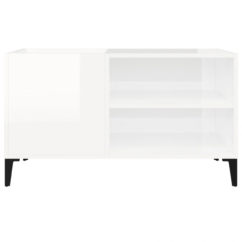 Plattenschrank Hochglanz-Weiß 84,5x38x48 cm Holzwerkstoff