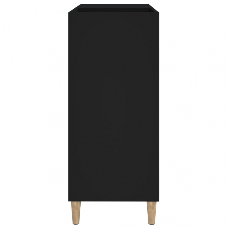 Plattenschrank Schwarz 84,5x38x89 cm Holzwerkstoff