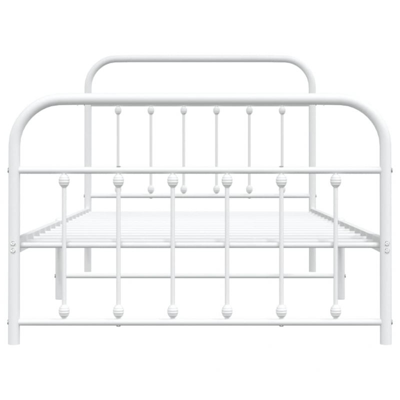 Bettgestell mit Kopf- und Fußteil Metall Weiß 107x203 cm