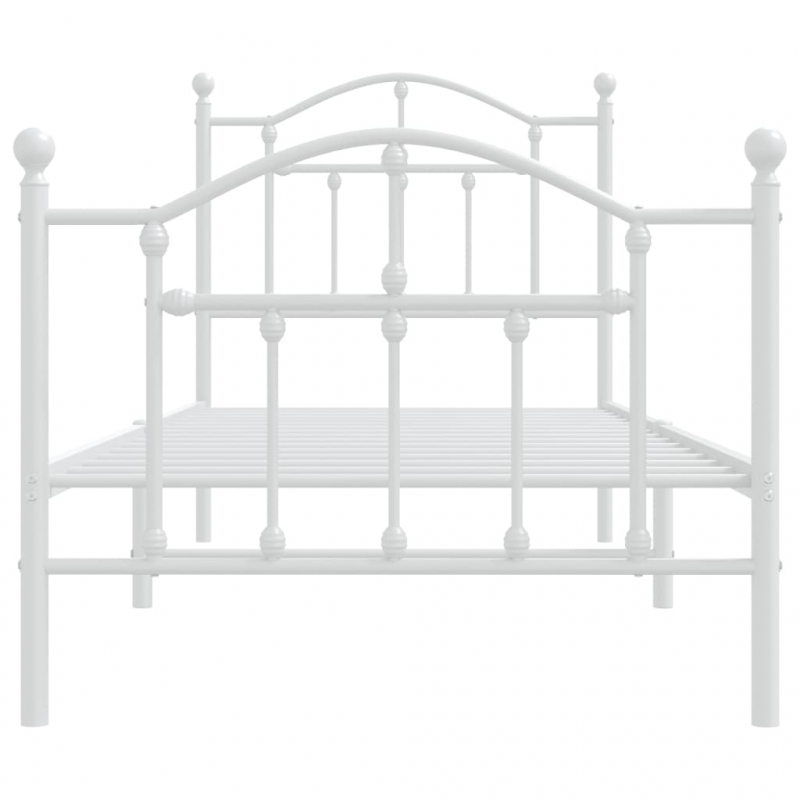 Bettgestell mit Kopf- und Fußteil Metall Weiß 90x200 cm