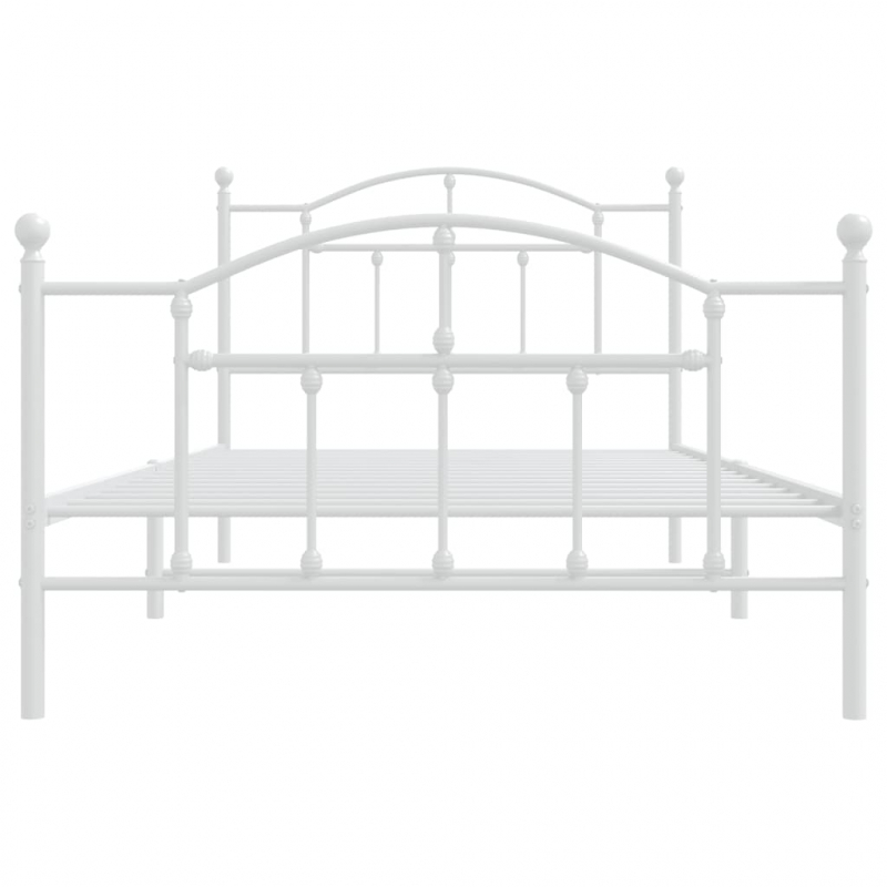 Bettgestell mit Kopf- und Fußteil Metall Weiß 100x200 cm