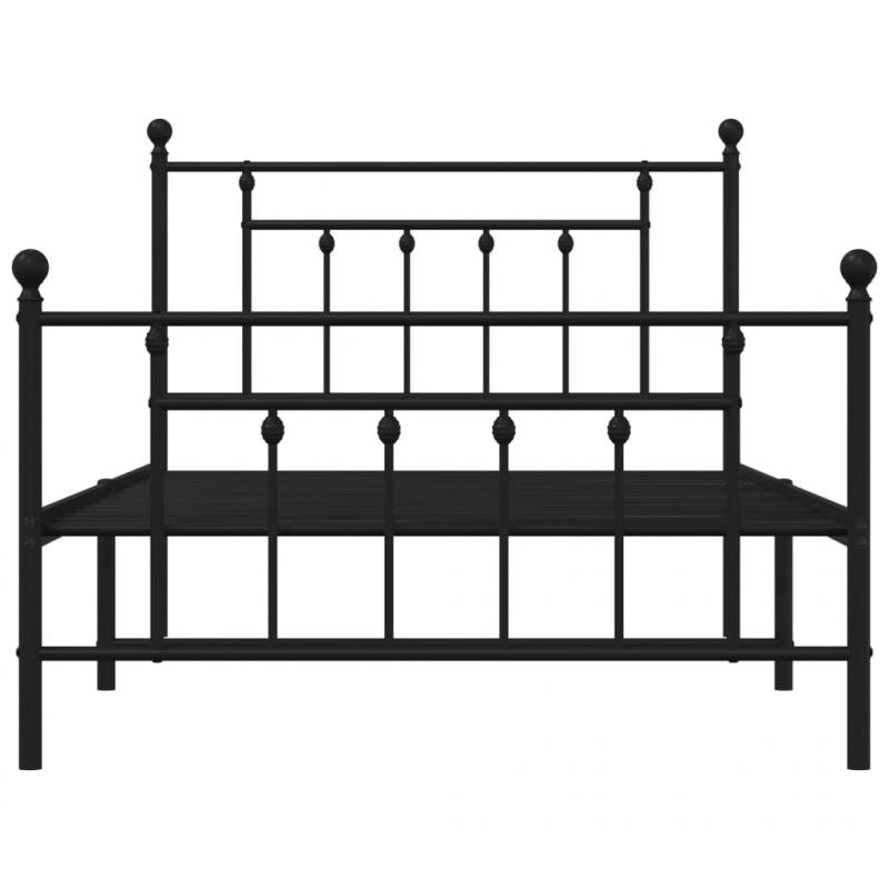 Bettgestell mit Kopf- und Fußteil Metall Schwarz 107x203 cm