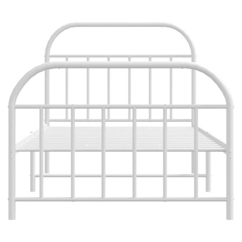 Bettgestell mit Kopf- und Fußteil Metall Weiß 100x190 cm