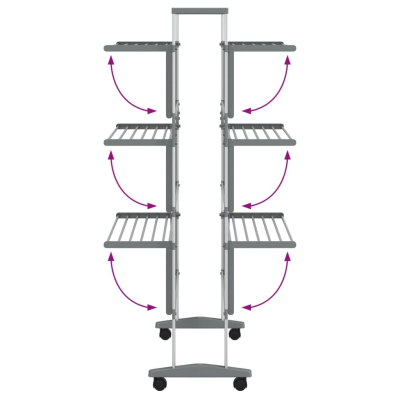 Wäscheständer mit Rollen 89x64x129 cm Aluminium