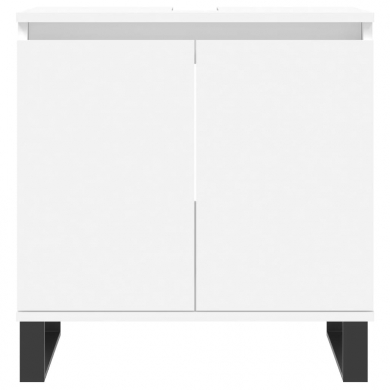 3-tlg. Badmöbel-Set Weiß Holzwerkstoff