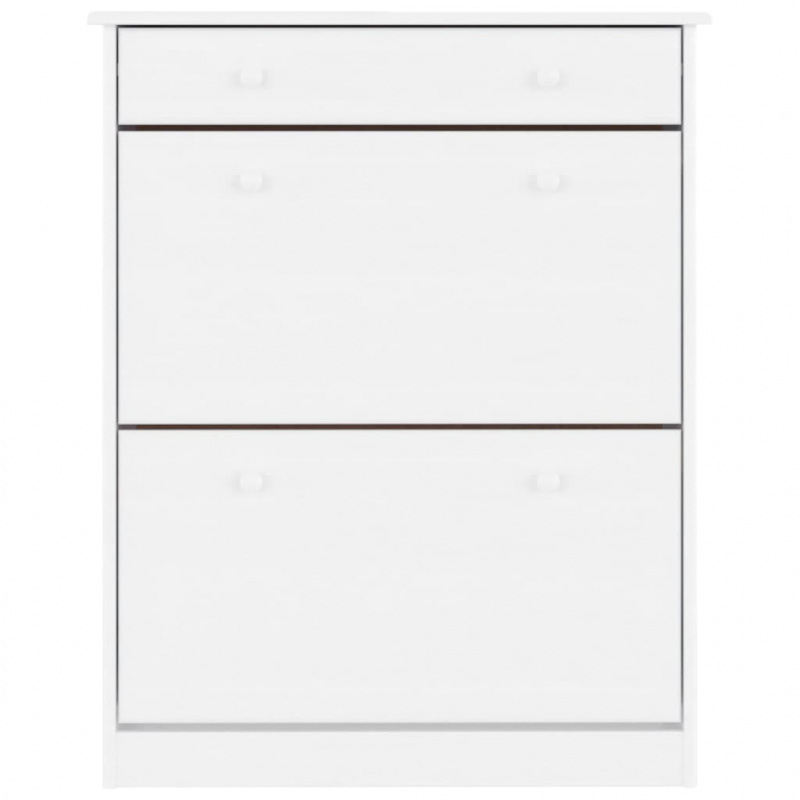 Schuhschrank ALTA Weiß 77x35x96 cm Massivholz Kiefer