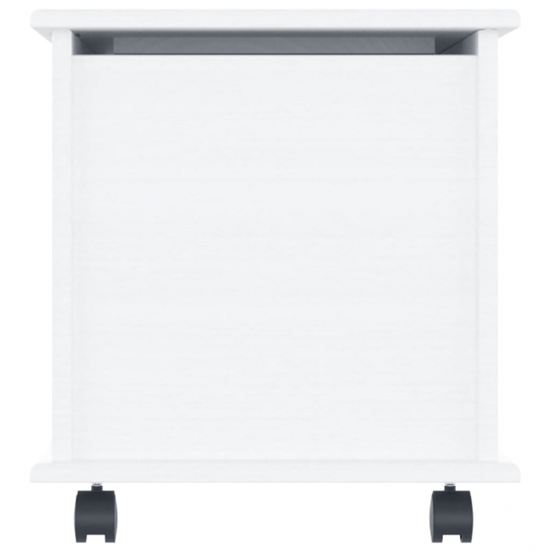 Truhe mit Rollen ALTA Weiß 73x39,5x43 cm Massivholz Kiefer