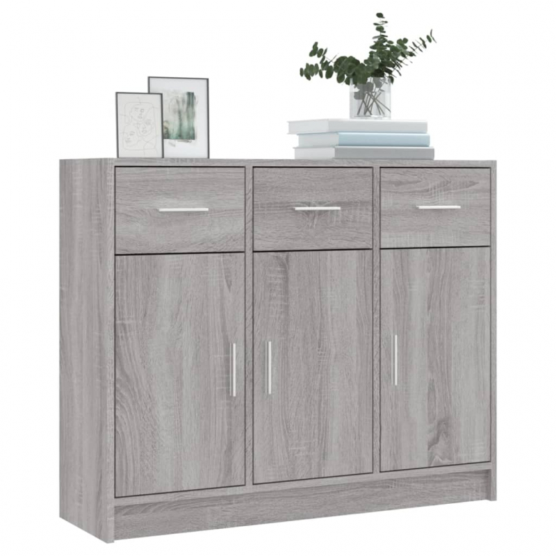 Sideboard Grau Sonoma 91x28x75 cm Holzwerkstoff