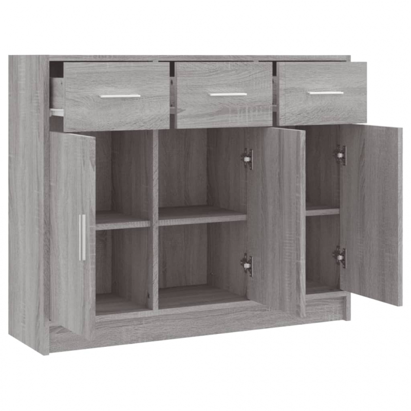 Sideboard Grau Sonoma 91x28x75 cm Holzwerkstoff