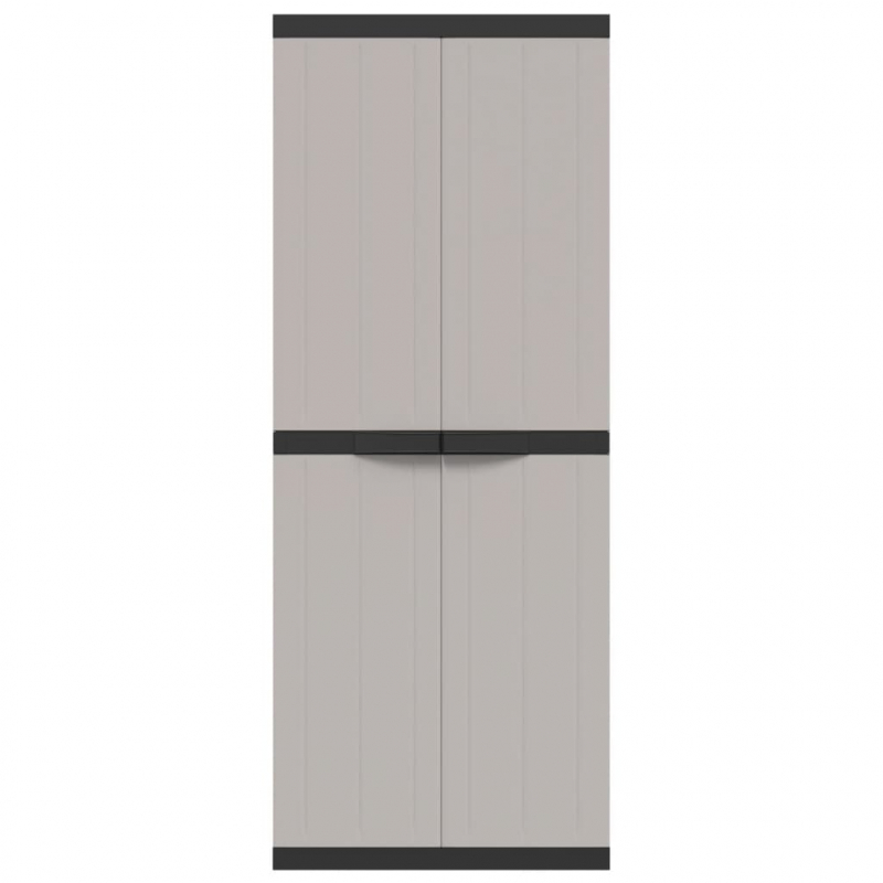 Gartenschrank Grau und Schwarz 65x37x165 cm PP