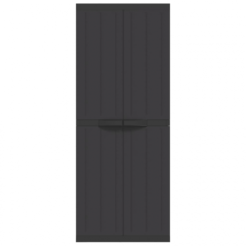 Gartenschrank Schwarz 65x37x165 cm PP