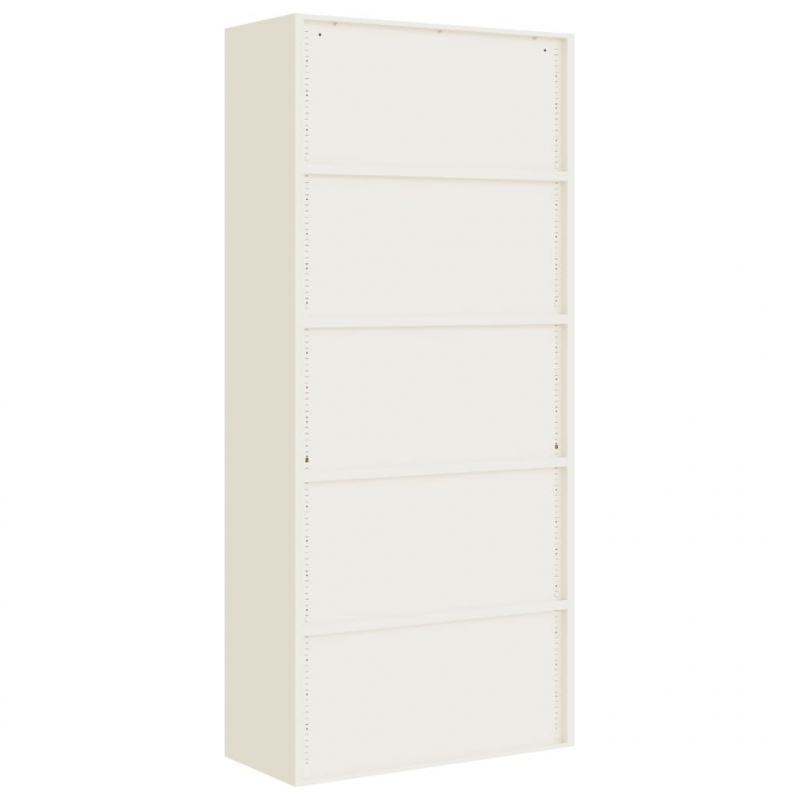 Aktenschrank Weiß 90x40x200 cm Stahl