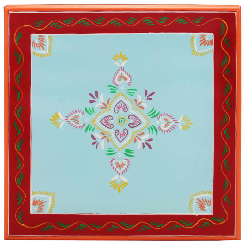 Couchtisch Blau Handbemalt Massivholz Mango