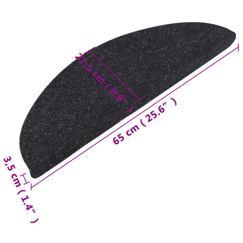 Stufenmatten Selbstklebend 10 Stk. Anthrazit 65x22,5x3,5 cm