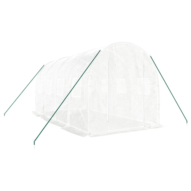 Gewächshaus mit Stahlrahmen Weiß 8 m² 4x2x2 m