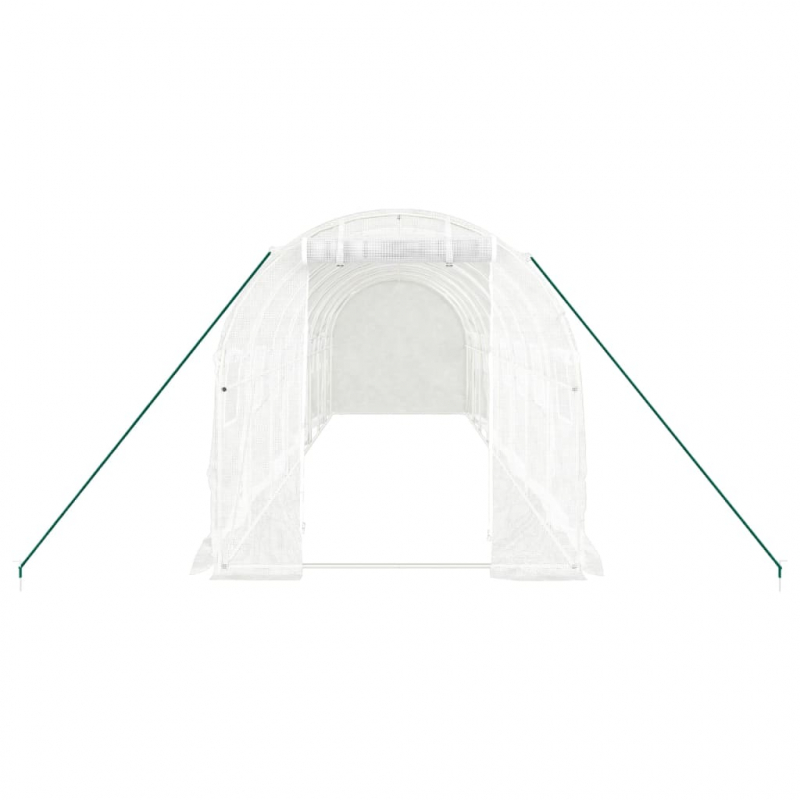 Gewächshaus mit Stahlrahmen Weiß 16 m² 8x2x2 m